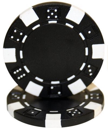Picture of 12803 Dice poker chips 11.5gr  Black (roll of 50pcs)