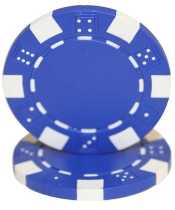 Picture of 12809 Dice poker chips 11.5gr  Purple (roll of 50pcs)