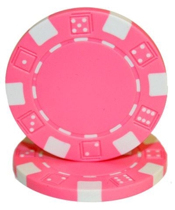 Picture of 12808 Dice poker chips 11.5gr  Pink (roll of 50pcs)