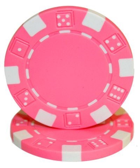 Image sur 12808 Dice poker chips 11.5gr  Pink (roll of 50pcs)