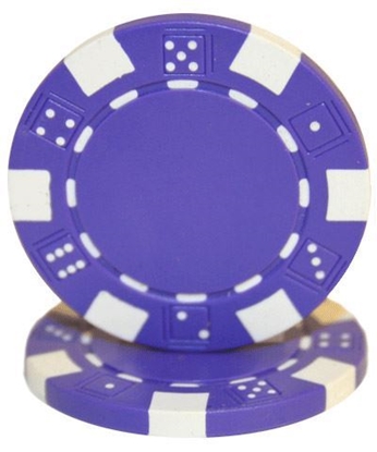 Picture of 12806 Dice poker chips 11.5gr  Blue (roll of 50pcs)