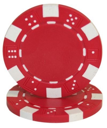 Picture of 12707 Dice poker chips 11.5gr  Red (roll of 50pcs)