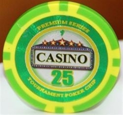 Casino poker chip, 25 dollars, 14 g