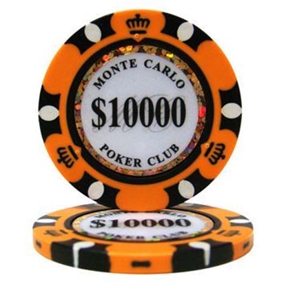 Image de 25 jetons de poker (10 000$) Monte Carlo 14gr