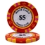 Image de 25 jetons de poker (5$) Monte Carlo 14gr