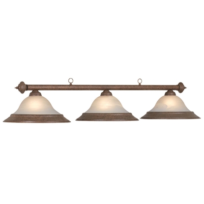 Picture of 61074- Alabaster Glass 3 Light Billiard Fixture with Old Brown