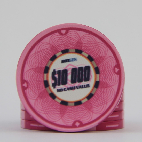Image sur Jeton de poker en céramique 10gr -HotGen 10000$ / Rouleau 25