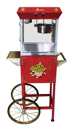 Image de Machine à popcorn GOLDEN de 4 onces avec chariot ROUGE  USAGE