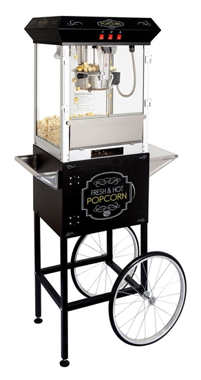 Image sur Machine à maïs soufflé OSCAR 8 oz avec chariot - NOIRE