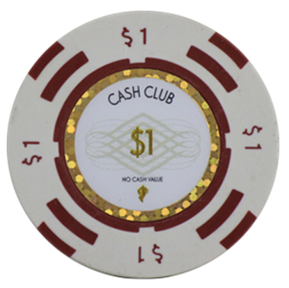 Picture of 12790 - Poker Chip CASH CLUB series 14gr  - Value of $1 (BULK)