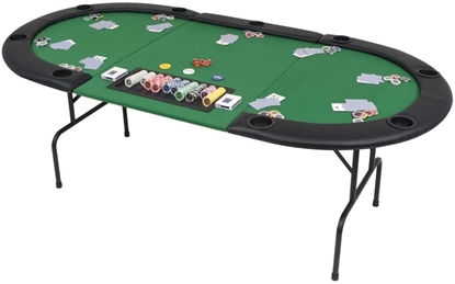 Image de Table de poker ovale 3 section  42''x 84'' Assemblage  requis