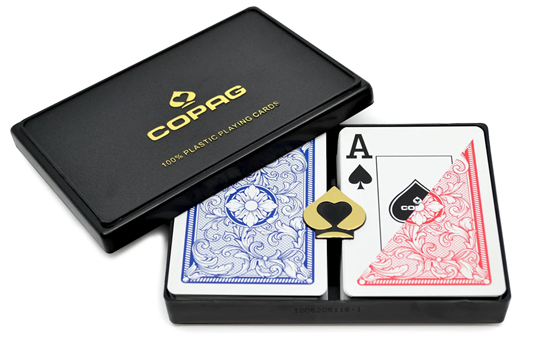 Image sur Paquet double Copag  Legacy  100% Plastique - Rouge & Bleu - Poker - Index Jumbo