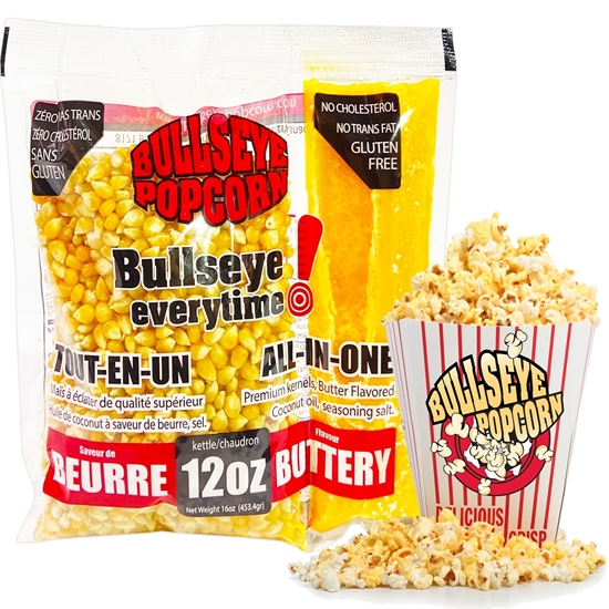 Picture of 70212 Bullseye Popcorn Tri-pak 12oz  Box of 12 pcs