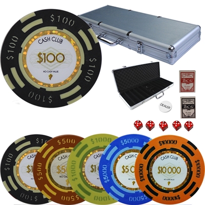 Picture of 12787 Poker chips set of  500 pcs | Cash Club 14gr  | Tournament prepack