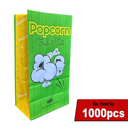 Picture of 70073- Popcorn bags 3oz with flat bottom -Box of 1000