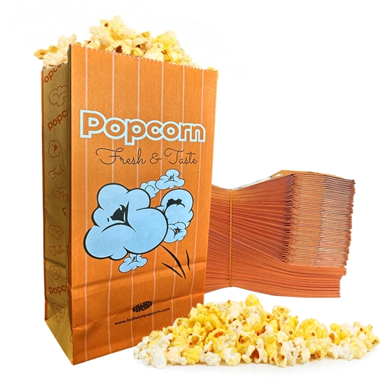 Image sur 100 Sacs à popcorn avec fond plat 1oz