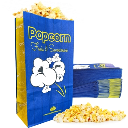 Image de Sac à popcorn avec fond plat 1.5oz -Paquet de 100