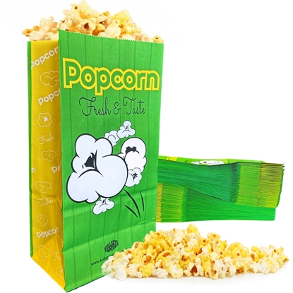 Image de Sac à popcorn avec fond plat 1.5oz -Paquet de 100