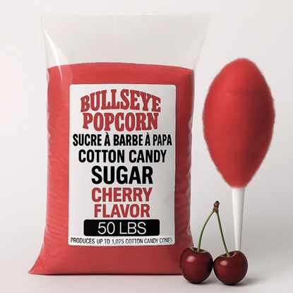 Image de Sucre à barbe à papa ROUGE– Saveur de cerise– 50 lbs