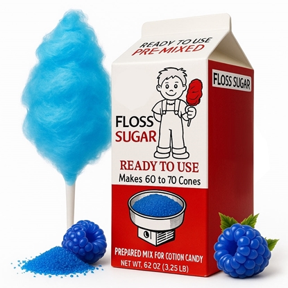 Image de Sucre à barbe a papa Framboise bleue 3.25lb