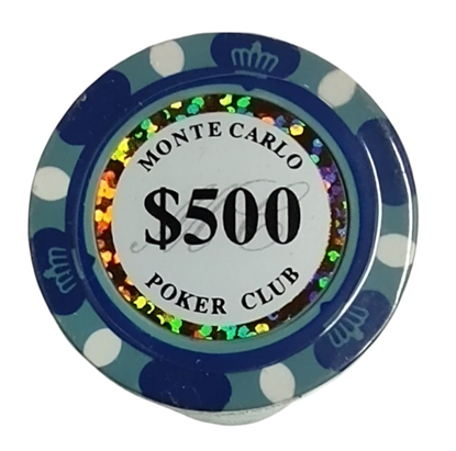 Image de 25 jetons de poker (500$) Monte Carlo 14gr