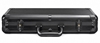 Black aluminum poker chip case, closed, front view
